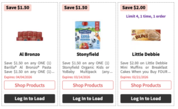 Over $275 in New ShopRite eCoupons -Save on Little Debbie, Barilla, Stonyfield & More